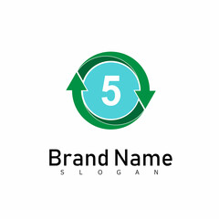 number logo design symbol modern abstract