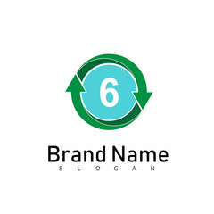 Obraz premium number logo design symbol modern abstract