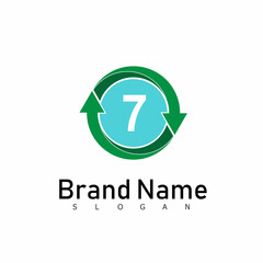 number logo design symbol modern abstract