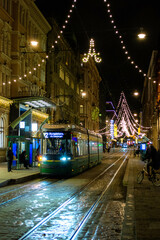 Fototapeta na wymiar Tram in Helsinki