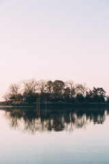 sunset over the lake