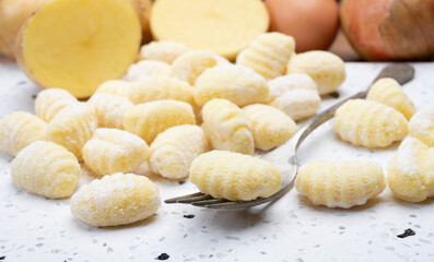 Italian cuisine, homemade gnocchi di patata made from potatoes