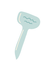 Vector isolated element. A sign for seedlings. Garden sign. Garden accessories. Gardening. Springtime. Color image on a white background. The print is used for packaging design.