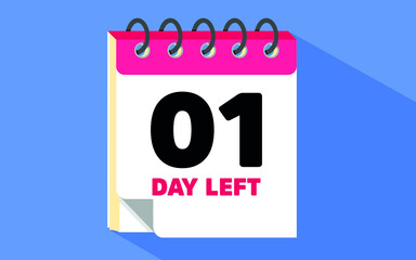 vector calendar sale promotion 1 days left