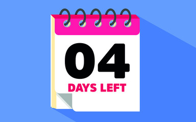 vector calendar sale promotion 4 days left