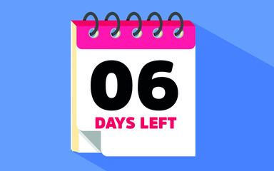 vector calendar sale promotion 6 days left