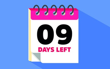vector calendar sale promotion 9 days left