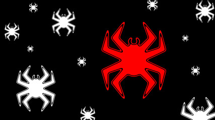 Fototapeta na wymiar Virus icon on black background. Illustration.