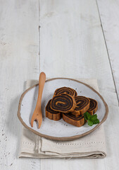 Lapis Legit Gulung or Thousand Layers Cake Roll.