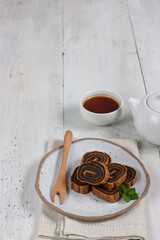 Lapis Legit Gulung or Thousand Layers Cake Roll.