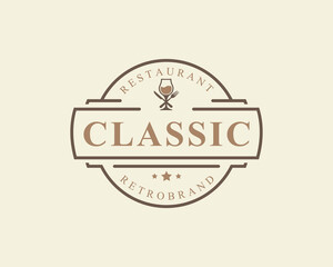 Vintage Retro Badge Restaurant and Cafe icons, Fast Food Logo Design Silhouettes