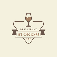 Vintage Retro Badge Restaurant and Cafe icons, Fast Food Logo Design Silhouettes