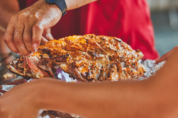 grilled snapper fish, traditionally cooked with a chipotle sauce.