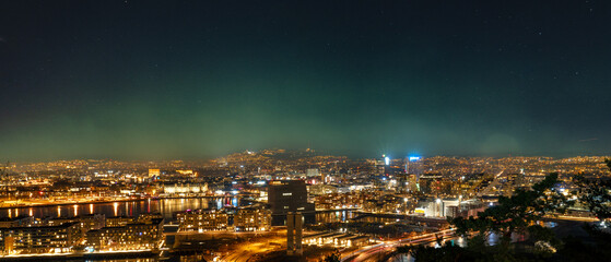 Naklejka premium The little aurora borealis over Oslo, the capital of Norway