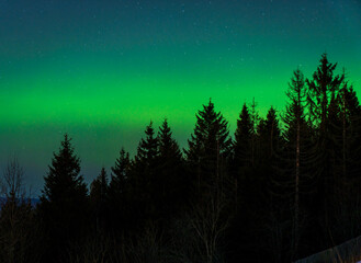 The little aurora borealis over Oslo, the capital of Norway