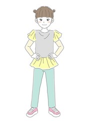元気な女の子のイラスト素材