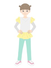 元気な女の子のイラスト素材