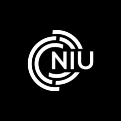 NIU letter logo design on Black background. NIU creative initials letter logo concept. NIU letter design. 