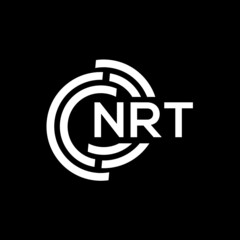 NRT letter logo design on Black background. NRT creative initials letter logo concept. NRT letter design. 