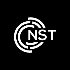 NST letter logo design on Black background. NST creative initials letter logo concept. NST letter design. 