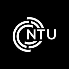 NTU letter logo design on Black background. NTU creative initials letter logo concept. NTU letter design.  