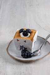 Blueberry ciffon cup cake or Hokkaido Chiffon Cupcakes.