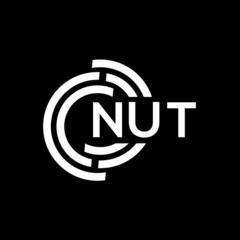Obraz premium NUT letter logo design on Black background. NUT creative initials letter logo concept. NUT letter design. 
