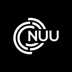 NUU letter logo design on Black background. NUU creative initials letter logo concept. NUU letter design. 