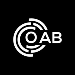 Obraz premium OAB letter logo design on Black background. OAB creative initials letter logo concept. OAB letter design. 