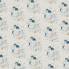 Childish cute pattern with hand drawn dogs. Trendy scandinavian vector background. Perfect for kids apparel,fabric, textile, nursery decoration,wrapping paper