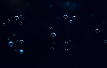 water drops on blue