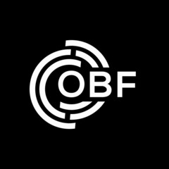OBF letter logo design on Black background. OBF creative initials letter logo concept. OBF letter design. 