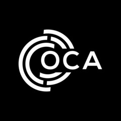 OCA letter logo design on Black background. OCA creative initials letter logo concept. OCA letter design. 