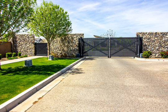 Pedestrian And Auto Exit Gates On Housing Project