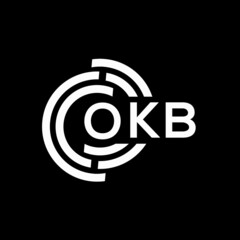 OKB letter logo design. OKB monogram initials letter logo concept. OKB letter design in black background.