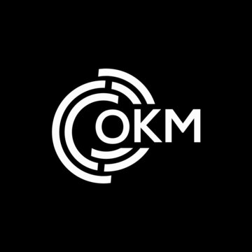 OKM letter logo design. OKM monogram initials letter logo concept. OKM letter design in black background.