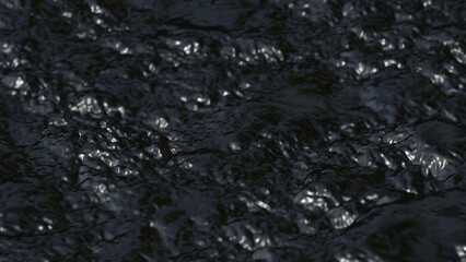 Boiling black wastewater background 3d rendering