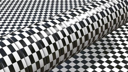 Fototapeta premium checker pattern roller background 3d rendering