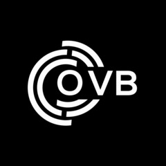 OVB letter logo design. OVB monogram initials letter logo concept. OVB letter design in black background.