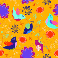 Birds & Swirls Vivid Colors 3 5000