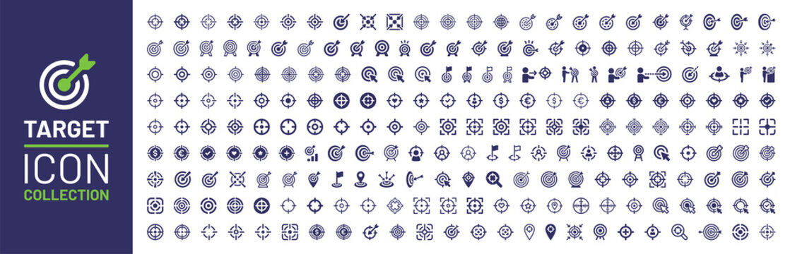 Target icon collection. Goal icon set vector illustration.