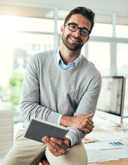With the latest technology, Im always ahead of the game. Portrait of a handsome young businessman...