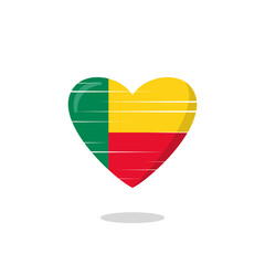 Benin flag shaped love illustration