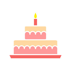 Birth Cake Icon Vector  Design Template.