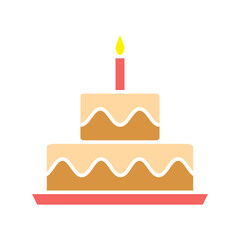 Birth Cake Icon Vector  Design Template.
