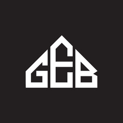 GEB letter logo design on Black background. GEB creative initials letter logo concept. GEB letter design. 