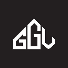 GGV letter logo design on Black background. GGV creative initials letter logo concept. GGV letter design. 