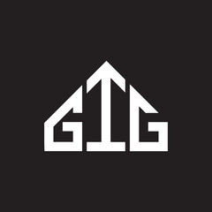 GIG letter logo design on Black background. GIG creative initials letter logo concept. GIG letter design. 