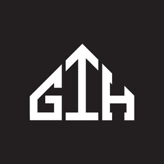 GIH letter logo design on Black background. GIH creative initials letter logo concept. GIH letter design. 