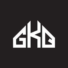GKQ letter logo design on Black background. GKQ creative initials letter logo concept. GKQ letter design. 